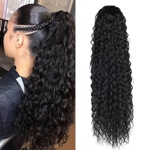 Extensão de rabo de cavalo SAKALAKA Human Hair Water Wave 22 polegadas
