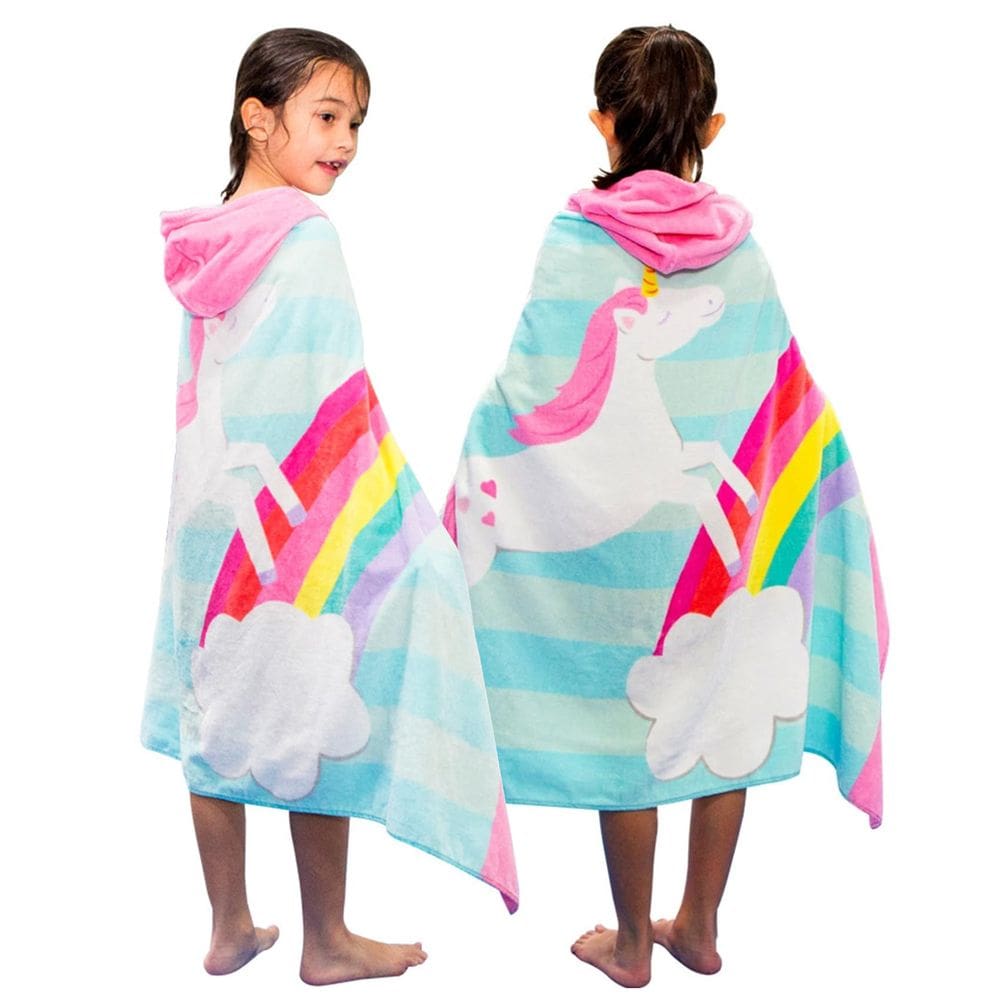 Toalha de banho Bavilk Kids com capuz para piscina de praia 100% algodão