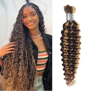 Pacotes de cabelo humano trançado a granel Ocahsm de 18 polegadas 100g/2
