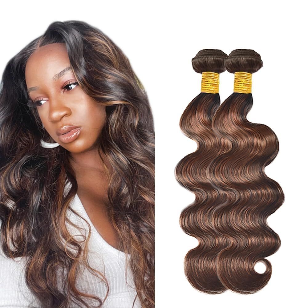 Pacotes de cabelo Necvdcvs P4/30 Highlight Brown Body Wave 70-75cm