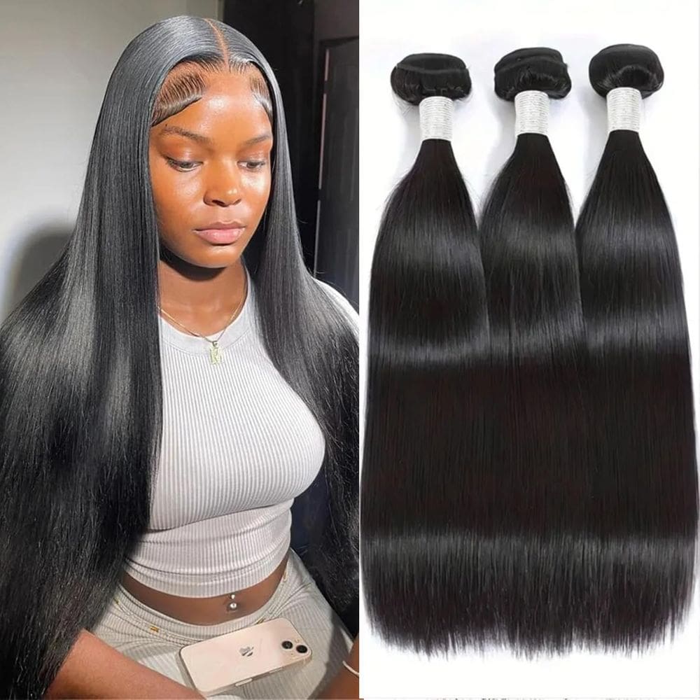 Pacotes de cabelo WNENOE Straight Brazilian 3 pacotes 35-45cm 300g