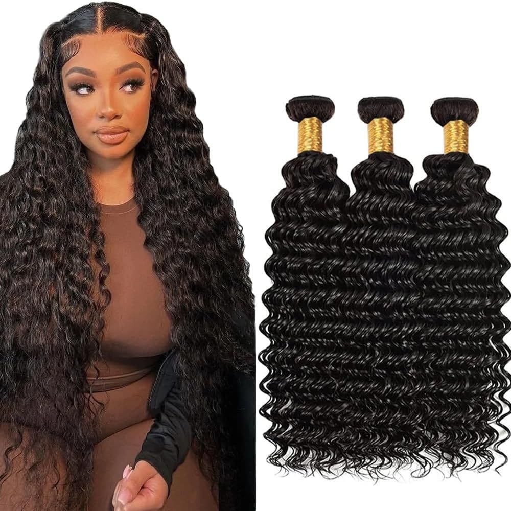 Pacotes de cabelo YOUNGHANN Deep Curly Brazilian Virgin 3x45cm