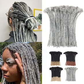 Dreadlock Extensions Vecago 50 fios de cabelo humano de 0,4 cm