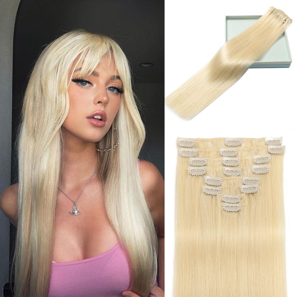 Extensões de cabelo Clip In LORIEN Real Human Hair 20 polegadas 105g