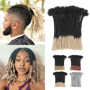 Dreadlock Extensions Vecago 50 fios de cabelo humano de 0,4 cm