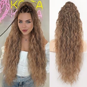 Extensão de rabo de cavalo ORSUNCER Claw, cabelo sintético encaracolado de 30 cm