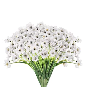 Flores artificiais Wteyi 22 cachos brancos resistentes a UV x22