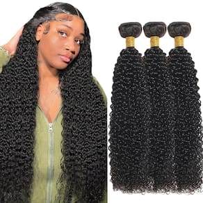Pacotes de cabelo YOUNGHANN Kinky Curly Brazilian Virgin 3x30-40cm