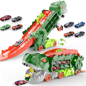 Brinquedo Dinosaur Ultimate Hauler Track City com 4 carros Dufuntotoys