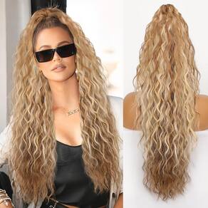 Extensão de rabo de cavalo ORSUNCER Claw, cabelo sintético encaracolado de 30 cm