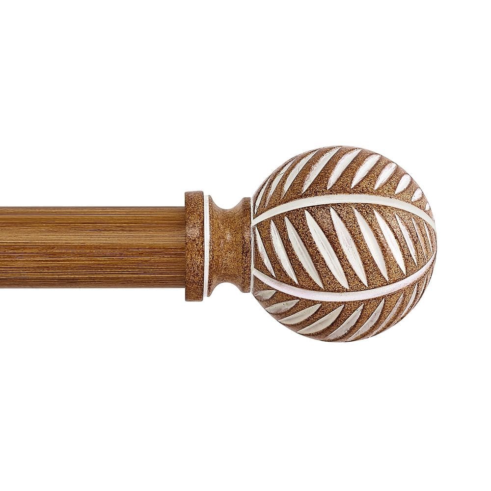 Varão de cortina HTZON Wood Boho para Windows 120-170 cm marrom