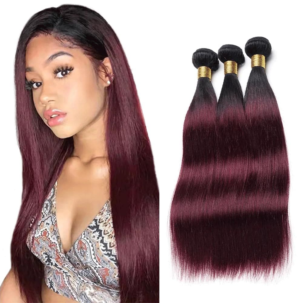Pacotes de cabelo YOUNGHANN Brazilian Virgin 1B/99J Straight x3