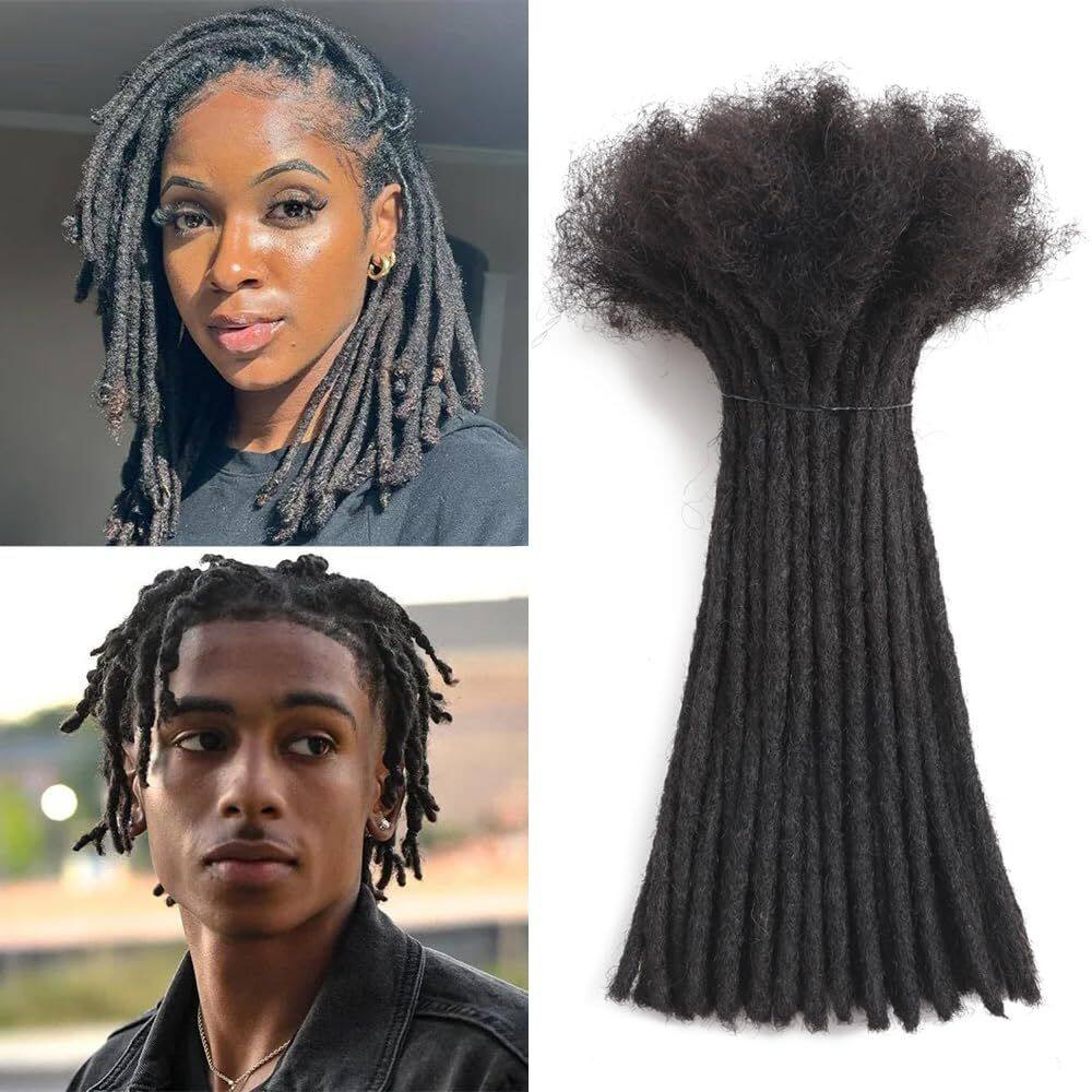 Extensões Dreadlock Bangxunk Human Hair 30 fios de 20 cm