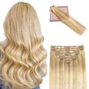 Extensões de cabelo Clip in POGINJA Real Human Hair 40cm 90g