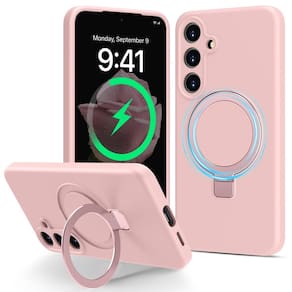 Capa de telefone Vaxiliiy para Samsung Galaxy S25 com suporte rosa