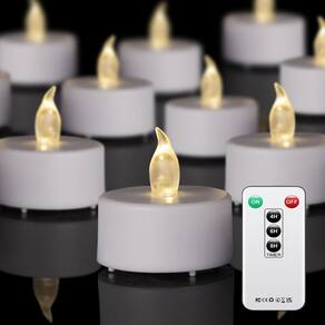 Vela LED para luz de chá PUNPUBA, controle remoto, pacote com 50 unidades, branca quente