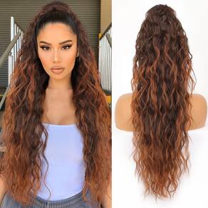 Extensão de rabo de cavalo ORSUNCER Claw, cabelo sintético encaracolado de 30 cm