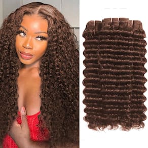 Pacotes de cabelo ALLRUN Deep Wave Brown 14 16 18" 100% brasileiros