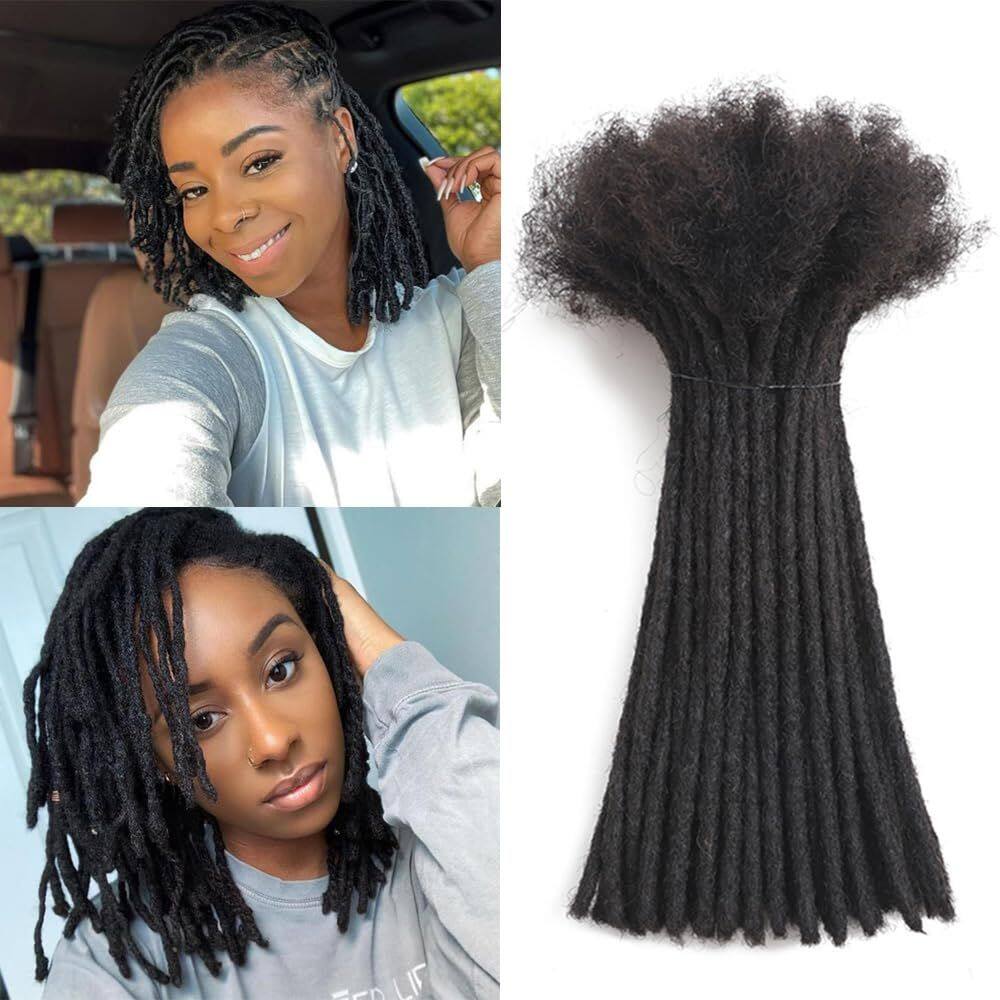 Dreadlock Extensions Bangxunk Human Hair 10-100 fios de 0,8 cm