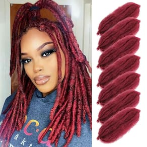 Extensões de cabelo GOWIT Marley Twist 16 cm Burgundy 7 pacotes