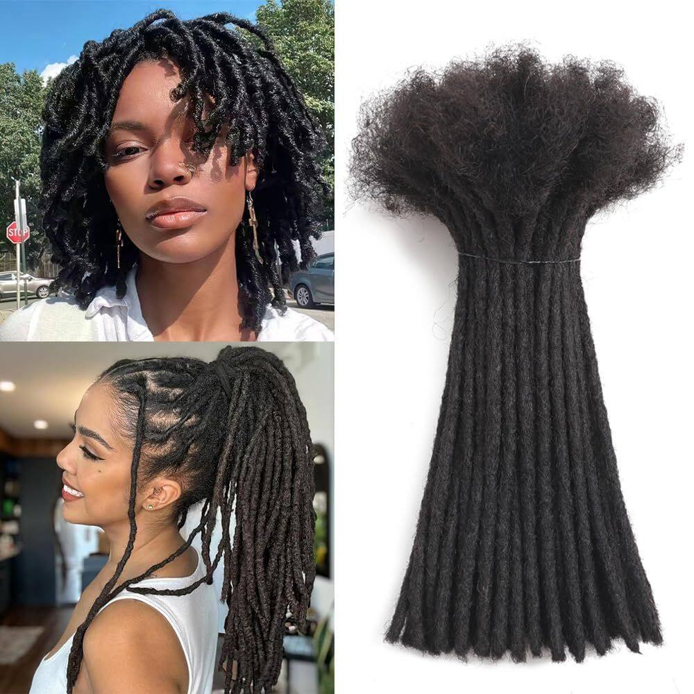 Extensões Dreadlock Bangxunk Human Hair 60 fios de 10 cm