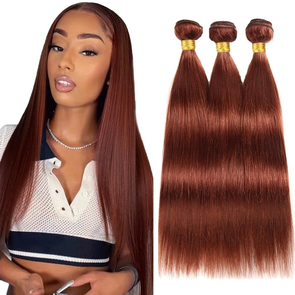 Pacotes de cabelo Fridnae Color 33 Straight Human Hair 14-18in