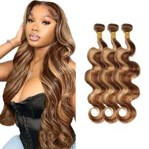 Pacotes de cabelo Freiuoke P4/27 Body Wave Brazilian Virgin x3