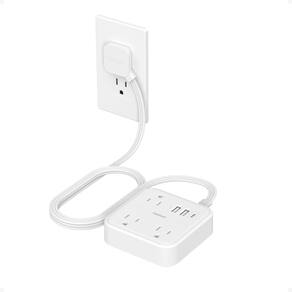 Cabo de extensão TESSAN com 3 tomadas USB (1 USB C) e 3 tomadas AC