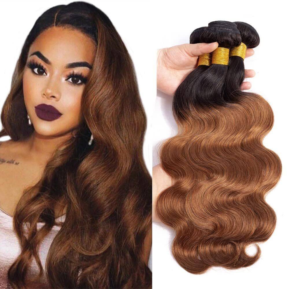 Pacotes de cabelo Biottihair Ombre Brown Body Wave 56-66cm 1B/30