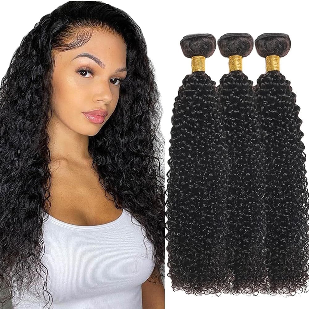 Pacotes de cabelo YOUNGHANN Kinky Curly Brazilian Virgin 8A 3x95-100g