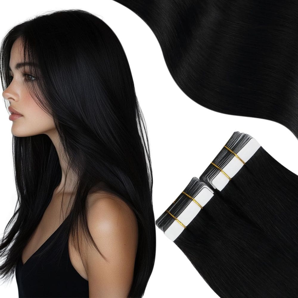 Fita adesiva em extensões de cabelo Moresoo Human Hair 45 cm 20 unidades 50 g