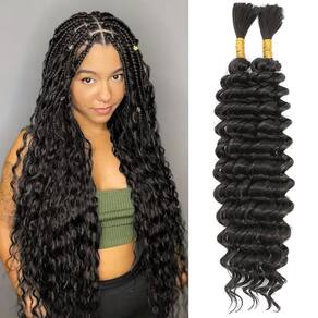 Braiding Hair Jinhui Synthetic Mix Human Wave 20 cm de profundidade