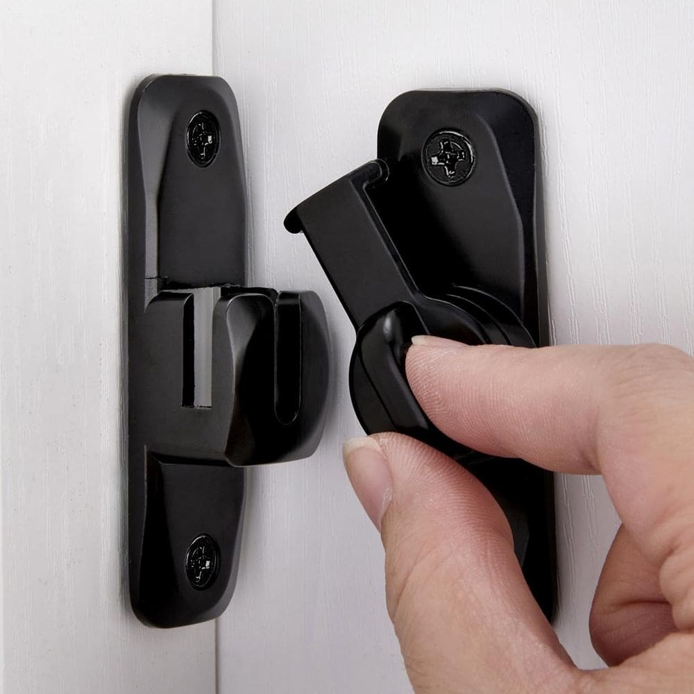 Fechadura de porta de celeiro INIRET, pacote com 10, fechadura de 90/180 graus, preta