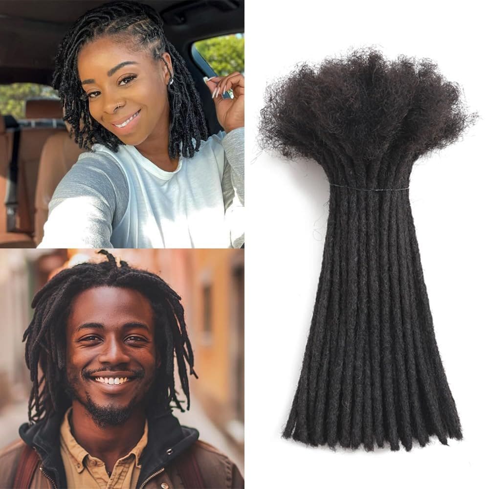 Extensões Dreadlock Bangxunk Human Hair 30 fios de 0,6 cm