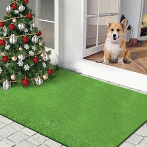 Tapete de porta de grama artificial Yamaziot Realistic 120x80cm para cães