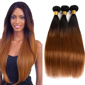 Pacotes de cabelo Fridnae Ombre Straight 35-45cm Brown 300g 8A