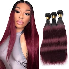 Pacotes de cabelo Raivide 1B99J Burgundy Straight Human Hair 56-66cm