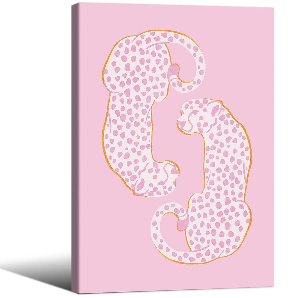Pôster Lmuwecno Pink Cheetah Leopard 40x60cm em tela emoldurada