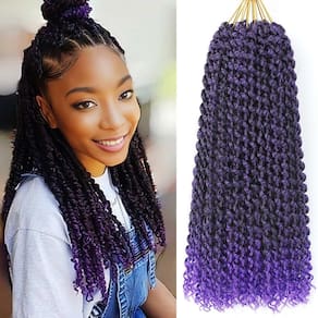 Passion Twist Hair Ahrencan Purple 14 cm, 7 pacotes, Water Wave
