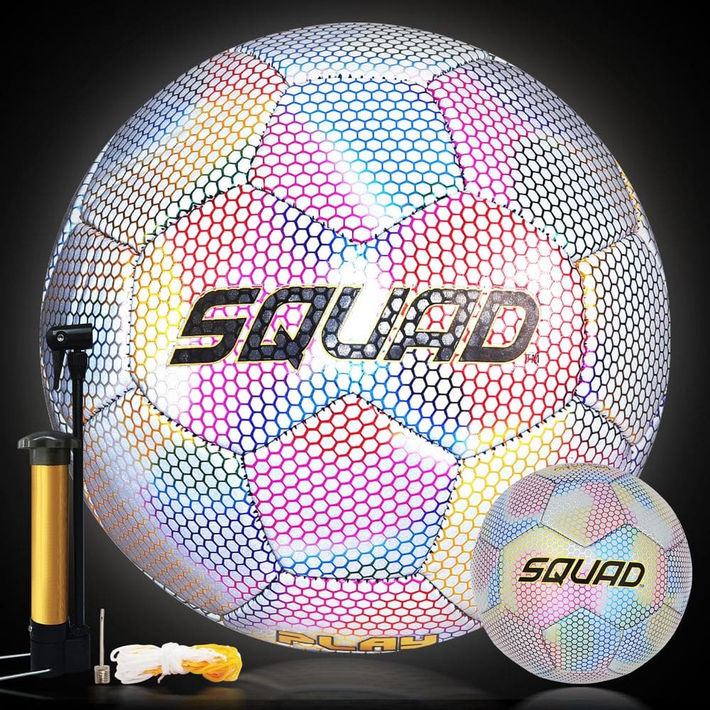 Bola de futebol reflexiva SQUAD, tamanho holográfico 3, 4, 5, crianças e adultos