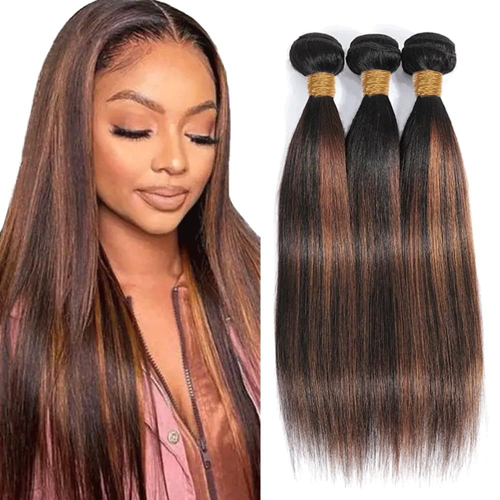 Pacotes de cabelo Fridnae PB1/30 Ombre Straight Human Hair 300g