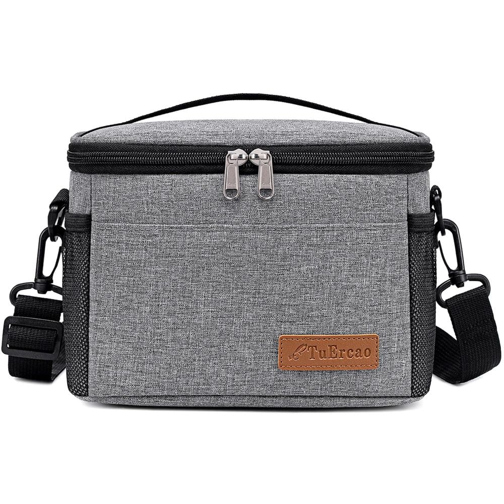 Bolsa térmica TuerCao 5L/6 Can Mini Soft, à prova de vazamentos, cinza claro