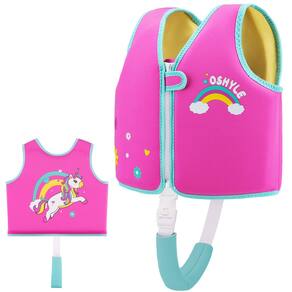 Colete de natação OSHYLE Premium de neoprene para crianças de 1 a 9 anos RJ-Unicorn