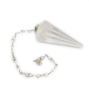 Pêndulo Pedra de Cristal Lapidado Radiestesia Proteção 4 cm