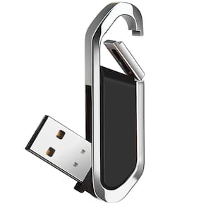 Unidade flash USB BORLTER CLAMP 64GB portátil de metal com chaveiro