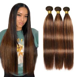 Extensões de cabelo Biottihair Brown Straight P4/30 35-45cm 3x100g