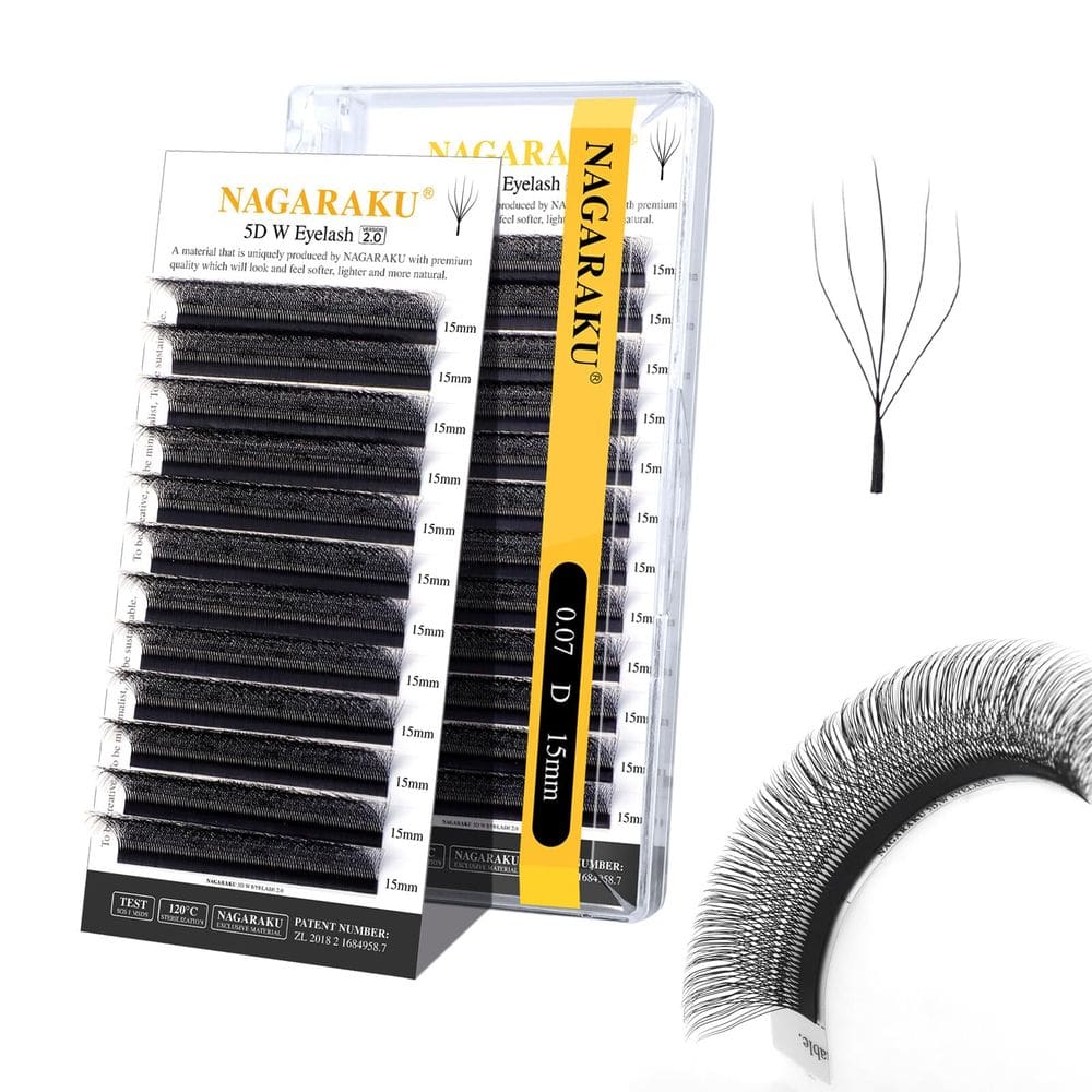 Extensão de cílios NAGARAKU 5D W Shape Versão 2.0 0,07 mm D 15 mm