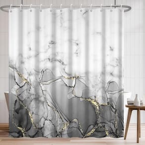 Cortina de chuveiro Uiiooazy Abstract Marble impermeável 180x200cm
