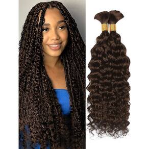 Braiding Hair NICMISS Chocolate Brown Water Wave 24 em 110 g