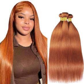 Pacotes de cabelo YOUNGHANN Ginger Orange Straight 45-55cm 3x100g